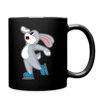 Hase Eislaufen Schlittschuhe Wintersport - Full Colour Mug - black - Right