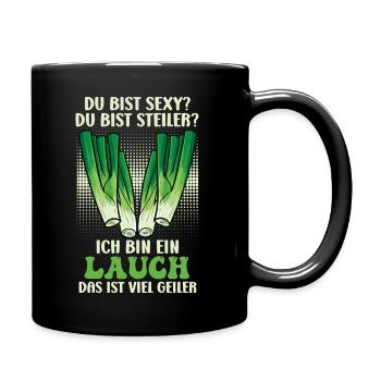 Gym DU BIST SEXY DU BIST STEILER BIN EIN LAUCH - Tasse einfarbig - Schwarz - Rechts