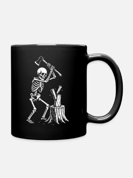 Silhouette du bûcheron squelette - Mug uni - noir