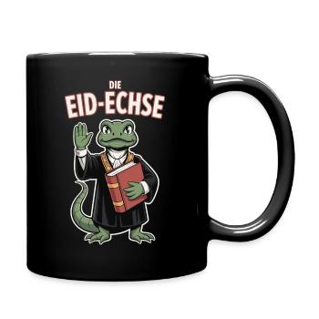 Oath Lizard Funny Reptile Justice Motif - Full Colour Mug - black - Right