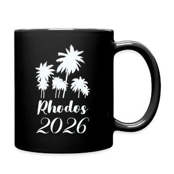 Rhodos Palmen 2026 - Tasse einfarbig - Schwarz - Rechts