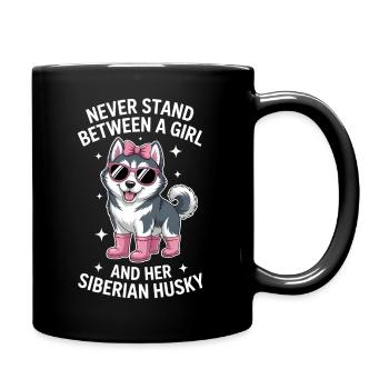 Siberian Husky Sprüche Lustiges Husky Geschenk - Tasse einfarbig - Schwarz - Rechts