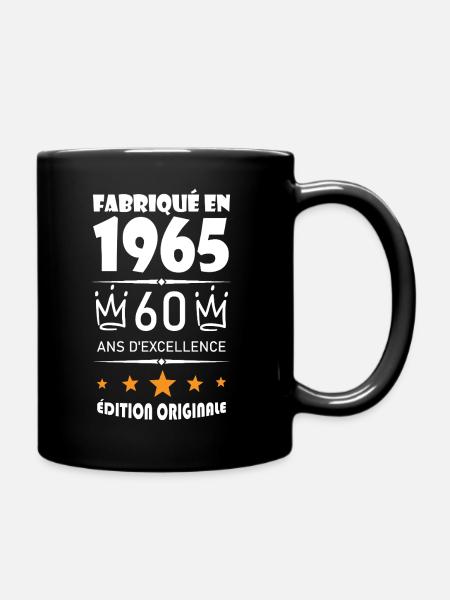 Hergestellt 1965 Geboren 1965 60-jähriges Jubiläum - Tasse einfarbig - Schwarz
