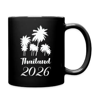 Thailand 2026 Palmen Design - Tasse einfarbig - Schwarz - Rechts