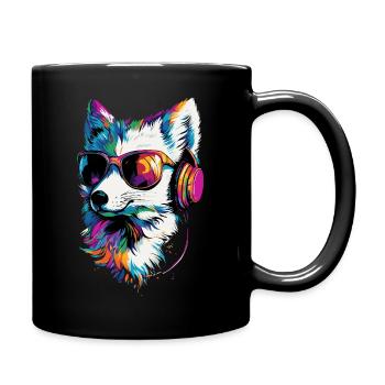 Polarfuchs Schneefuchs Eisfuchs Süßer Weißer Fuchs - Tasse einfarbig - Schwarz - Rechts