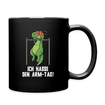 Humour de fitness des dinosaures T-Rex - Journée des biceps - Mug uni - noir - Droite