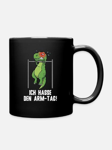 Humour de fitness des dinosaures T-Rex - Journée des biceps - Mug uni - noir