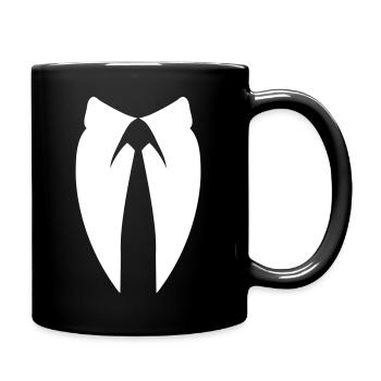 Anon Anzug Kragen Hacker Maske Shirt - Tasse einfarbig - Schwarz - Rechts