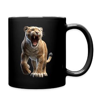 Tigre à dents de sabre Smilodon Grand chat Tigre à dents de sabre - Mug uni - noir - Droite