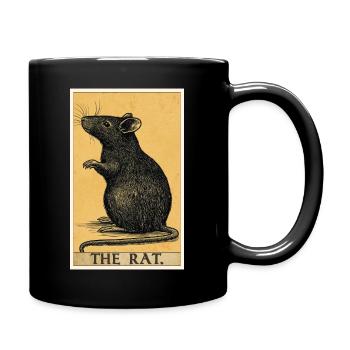 Ratten Ratte - Tasse einfarbig - Schwarz - Rechts