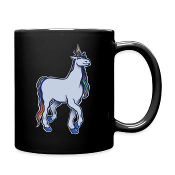 Pastell-Regenbogeneinhorn - Tasse einfarbig - Schwarz - Rechts