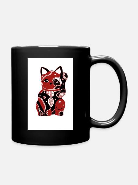 Chinesische Katze - Tasse einfarbig - Schwarz