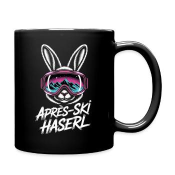 Après-ski bunny hut fun Skier ski bunny - Full Colour Mug - black - Right