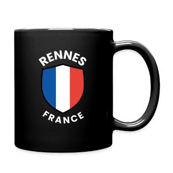 Rennes France Shield Emblem - Full Colour Mug - black - Right