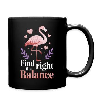Find The Right Balance Flamingo Mindfulness - Full Colour Mug - black - Right