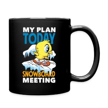 Snowboarden Snowboardtreffen Sessellift - Tasse einfarbig - Schwarz - Rechts