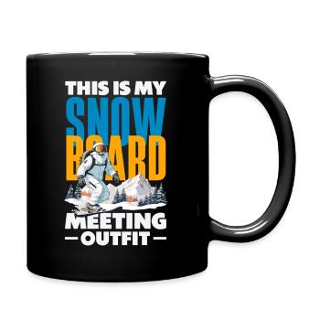 Snowboarden Snowboardtreffen Sessellift - Tasse einfarbig - Schwarz - Rechts