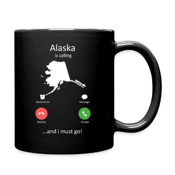 Alaskan Malamute Is Calling Funny Dog Owner - Full Colour Mug - black - Right