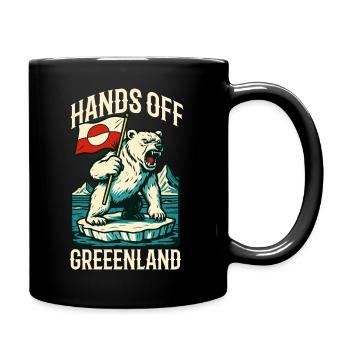 Hands Off Greenland Flag Arctic Polar Bear - Tasse einfarbig - Schwarz - Rechts