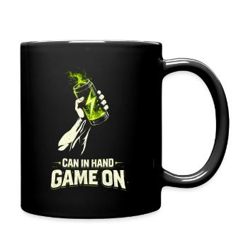 Energy Drink Can In Hand Game On - Full Colour Mug - black - Right