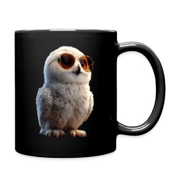 Schneeeule_1 - Full Colour Mug - black - Right