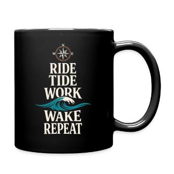 Seemannschaftsgeschenk Für Deckhand Ocean Work - Tasse einfarbig - Schwarz - Rechts