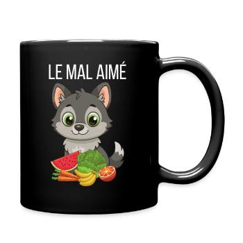 The unloved a wolf who eats VEGETABLES - Full Colour Mug - black - Right
