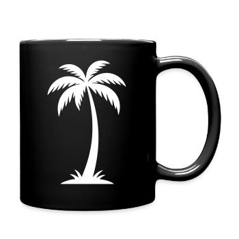 Palme Silhouette - Tasse einfarbig - Schwarz - Rechts