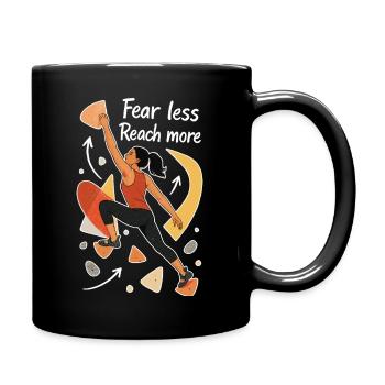 Motivation pour le bloc – Moins de peur. Atteindre plus de portes. - Mug uni - noir - Droite
