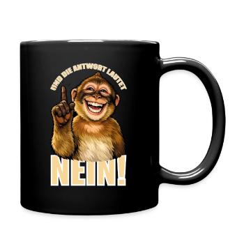 Et la réponse est non ! Singe Drôle - Mug uni - noir - Droite