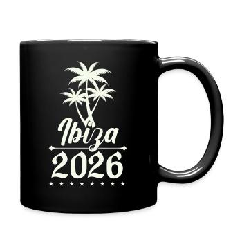 Ibiza 2026 Palmen Silhouette - Tasse einfarbig - Schwarz - Rechts