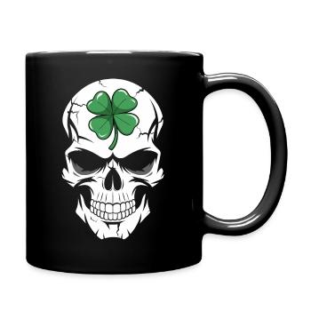 Kleeblatt Totenkopf Fusion - Tasse einfarbig - Schwarz - Rechts