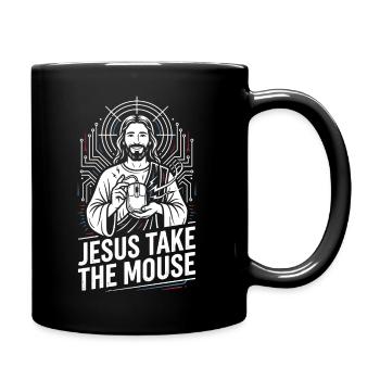 Jesus Take The Mouse Tech Faith - Tasse einfarbig - Schwarz - Rechts