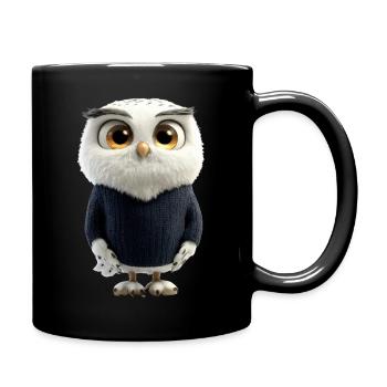 Owl Barn Owl Owl Owl Owl Cute Owls - Full Colour Mug - black - Right