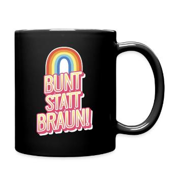 Bunt_statt_Braun - Tasse einfarbig - Schwarz - Rechts
