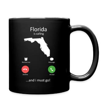 Florida Calling und I Must Go Phone Interface-Kunst - Tasse einfarbig - Schwarz - Rechts