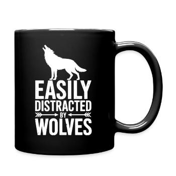 Paroles de loups, drôle de cadeau de loup - Mug uni - noir - Droite