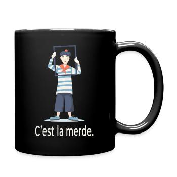 French Humor C’est La Merde Design - Tasse einfarbig - Schwarz - Rechts