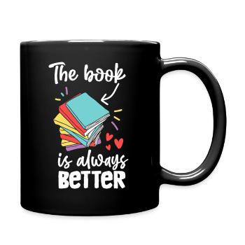 Das Buch ist immer besser - Tasse einfarbig - Schwarz - Rechts