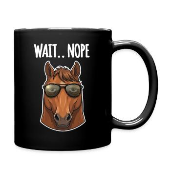 Lunettes de soleil pour cheval drôles - Mug uni - noir - Droite