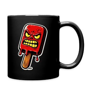 Wütender roter Eis am Stiel - Tasse einfarbig - Schwarz - Rechts