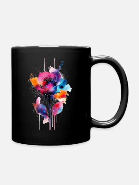 flower - Full Colour Mug - black