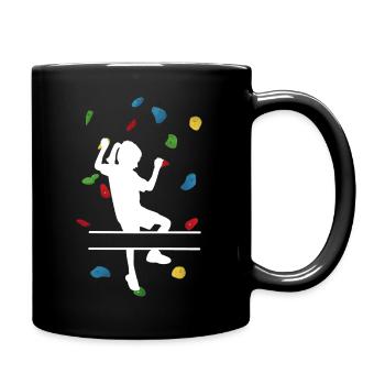 Climbing Wall Girl White – Custom Adventure - Full Colour Mug - black - Right
