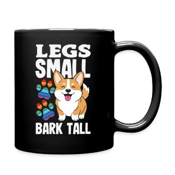 Short Legs, Tall Setting, Corgi - Full Colour Mug - black - Right