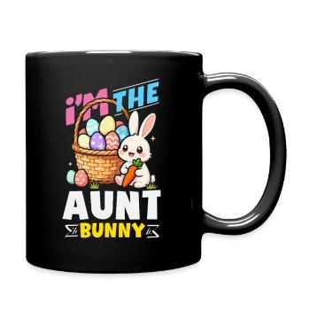 Joyeuse Pâques, douce chasse aux œufs du lapin, œufs de Pâques - Mug uni - noir - Droite