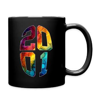 25 JAHRE ALT 2001 25. GEBURTSTAG - Tasse einfarbig - Schwarz - Rechts