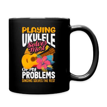 Ne me force pas à utiliser ma voix de ukulélé, musicien hawaïen - Mug uni - noir - Droite