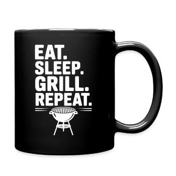 Eat. Sleep. Grill. Repeat. - Full Colour Mug - black - Right