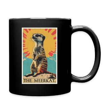 Meerkat Erdmännchen - Tasse einfarbig - Schwarz - Rechts