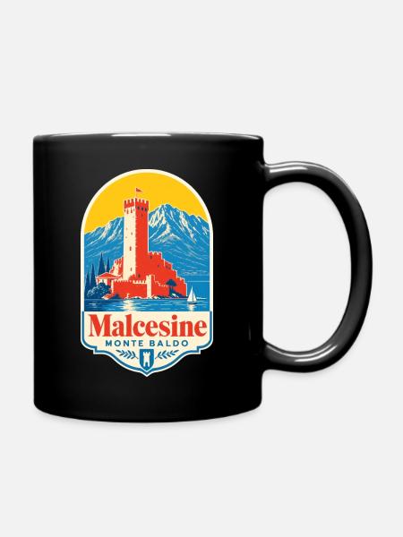 Malcesine Monte Baldo Lake Garda Italy Vacation - Tasse einfarbig - Schwarz